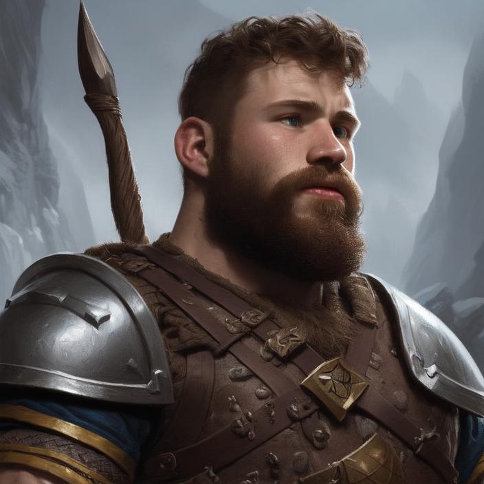 Artificial Intelligence (AI) generated image art, fantasy dwarf warrior, ((((portrait)))), person, ((small body)), ((short person)), dnd, art by Greg Rutkowski, highly detailed, sharp focus, 4k