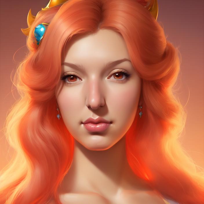 Artificial Intelligence (AI) generated image art, (person) as princess peach, (portrait), made by artgerm, wlop, rossdraws, artstation, cgsociety, concept art