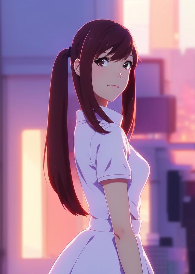 Artificial Intelligence (AI) generated image art, ... as anime girl, anime style, illustration, art by makoto shinkai, highly detailed, portrait, anime studio kyoto animation A-1 Pictures P.A. Works, key visual, character design, character model, face, Japanese animation studio, Japanese artist