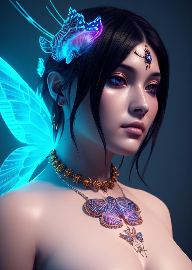 Artificial Intelligence (AI) generated image art, goddess portrait of ... , jellyfish butterfly phoenix head, intricate artwork by Tooth Wu and wlop and beeple, octane render, trending on artstation, greg rutkowski very coherent symmetrical artwork. cinematic, hyper realism, high detail, octane render, 8k\"