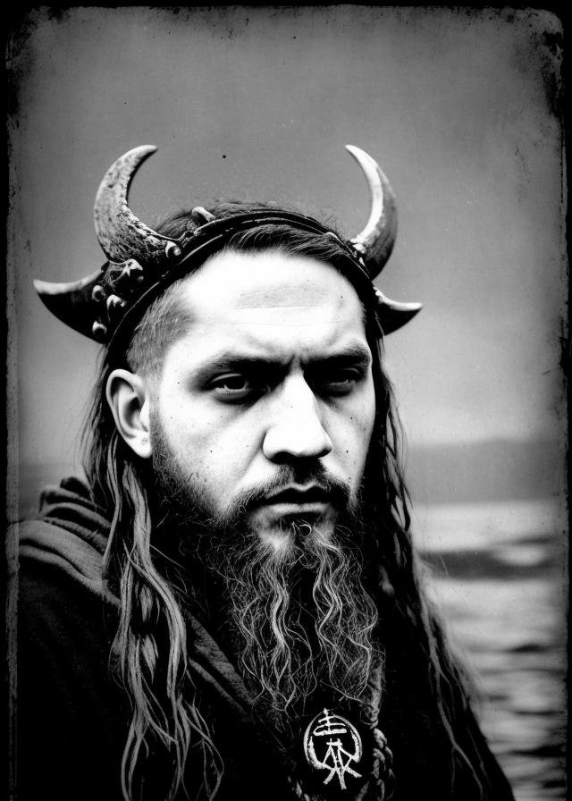 Artificial Intelligence (AI) generated image art, photo of beautiful ..., b&w, 1900 photograph, vintage, portrait, photorealistic, viking north druid, mermaid king, wise old man god of death, witch pagan face portrait, underwater, covered in runes, crown made of bones, necromancer, zdzislaw beksinski, mikhail vrubel, hr giger, gustav klimt, symmetry, mystical occult symbol in real life, high detail