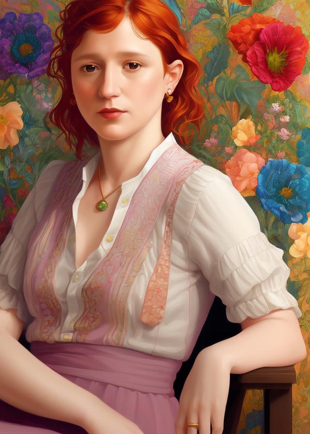 Artificial Intelligence (AI) generated image art, ..., portrait, (in the style of Lizzie Riches), colorful, ((painting)), highly detailed, flat color,