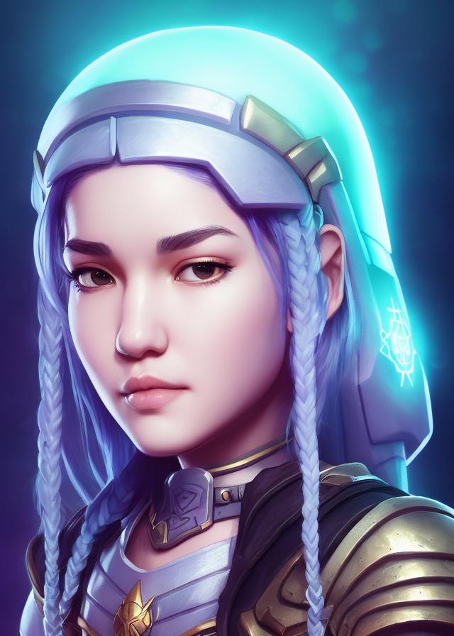 Artificial Intelligence (AI) generated image art, ... as a warrior, (portrait), made by artgerm, wlop, rossdraws, artstation, cgsociety, concept art
