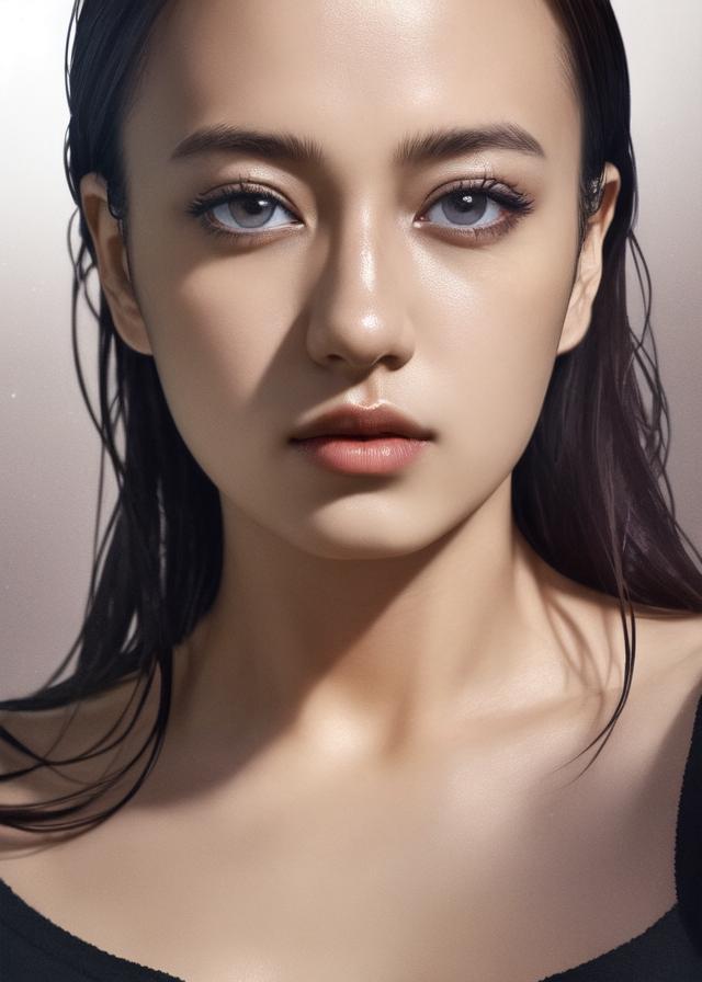 Artificial Intelligence (AI) generated image art, ...,portrait, dark T-shirt, photorealistic, beautiful woman, cinematic lighting, highly detailed, sharp focus,4k,professional portrait photograph style