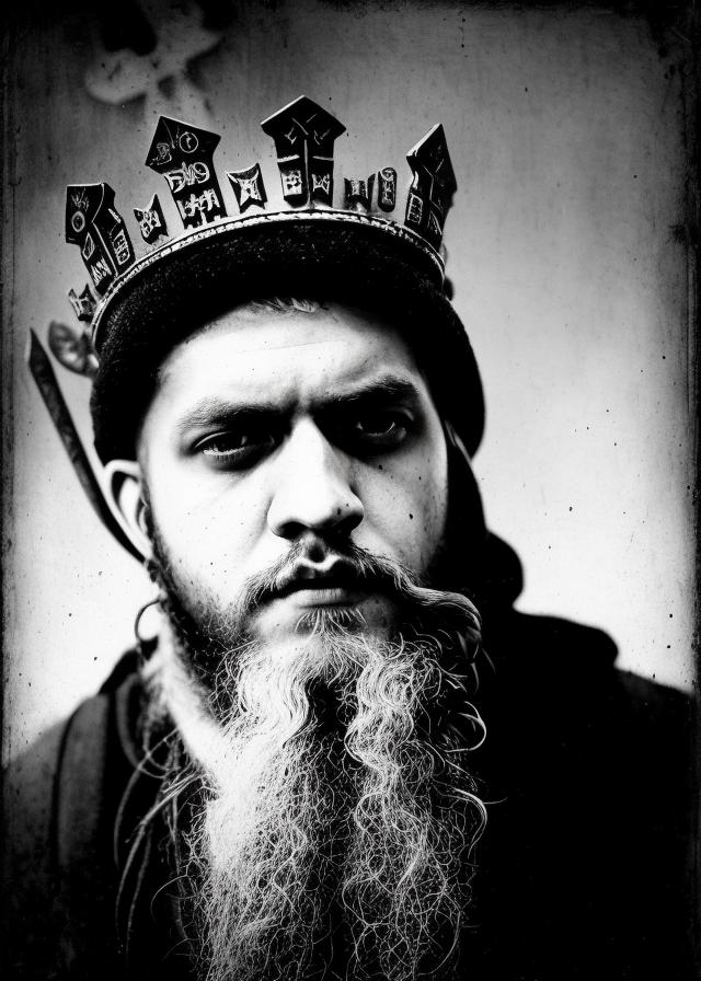 Artificial Intelligence (AI) generated image art, photo of beautiful ..., b&w, 1900 photograph, vintage, portrait, photorealistic, viking north druid, mermaid king, wise old man god of death, witch pagan face portrait, underwater, covered in runes, crown made of bones, necromancer, zdzislaw beksinski, mikhail vrubel, hr giger, gustav klimt, symmetry, mystical occult symbol in real life, high detail