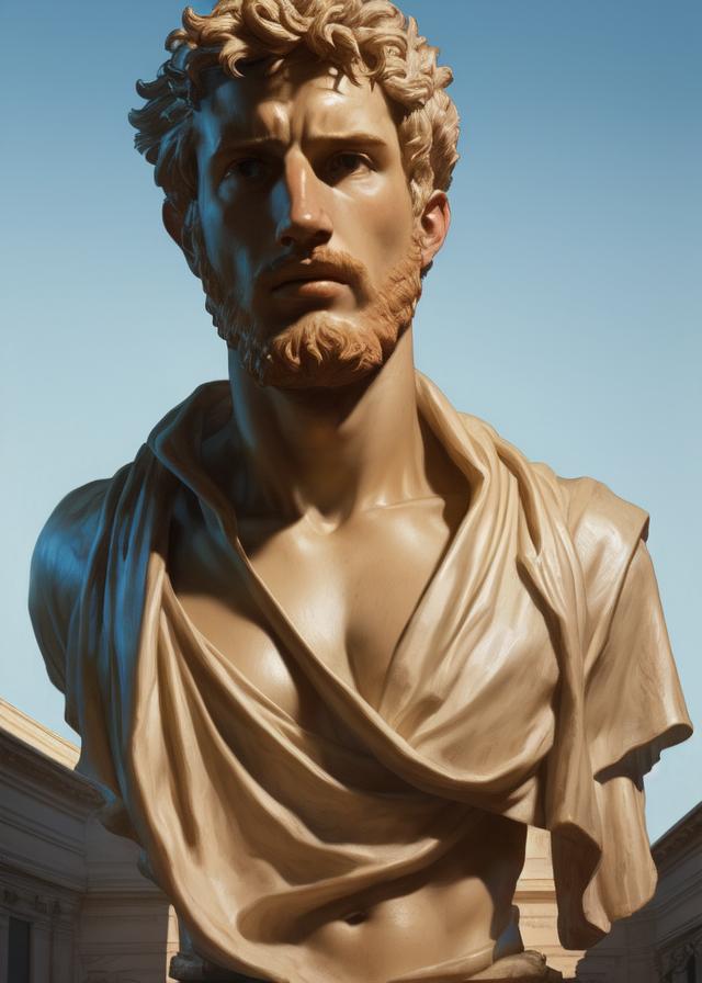 Artificial Intelligence (AI) generated image art, ..., portrait, Bernini statue, art by greg rutkowski