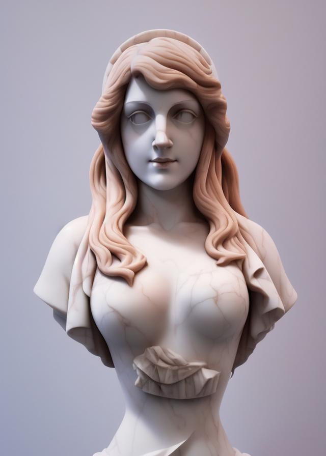 Artificial Intelligence (AI) generated image art, ... marble statue, bust, Bernini