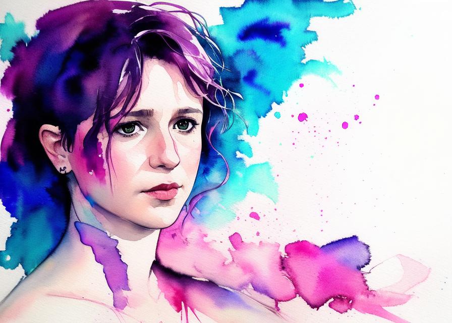 Artificial Intelligence (AI) generated image art, ... ((portrait)) in the style of (Agnes Cecile), painted watercolor, colorful, flat color, artistic