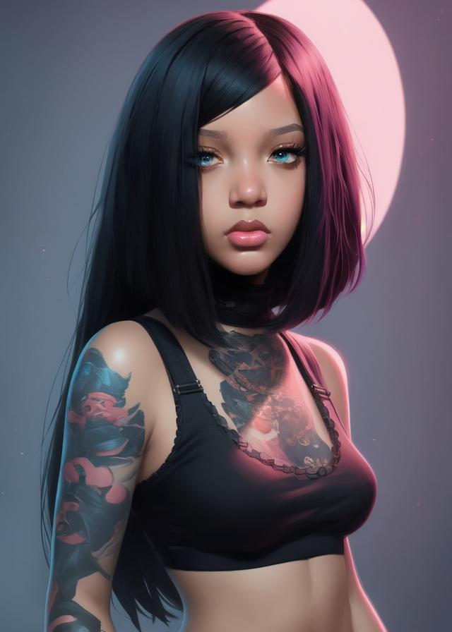 Artificial Intelligence (AI) generated image art, ... as beautiful emo girl, ((portrait)), art by lois van baarle and loish and ross tran and rossdraws and sam yang and samdoesarts and artgerm, digital art, highly detailed, intricate, sharp focus, Trending on Artstation HQ, deviantart, unreal engine 5, 4K UHD image