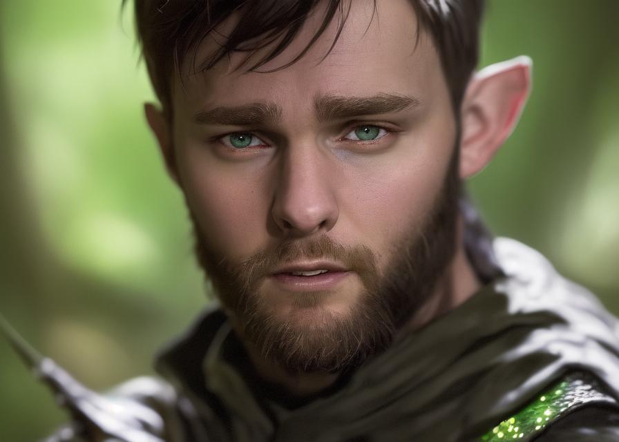 Artificial Intelligence (AI) generated image art, ..., ((portrait)), fantasy wood elf, ((pointy elf ears)), ((fantasy ranger)), dnd art, (art by Greg Rutkowski), highly detailed, sharp focus, 4k, ((in a forest)), (((magic glow)))