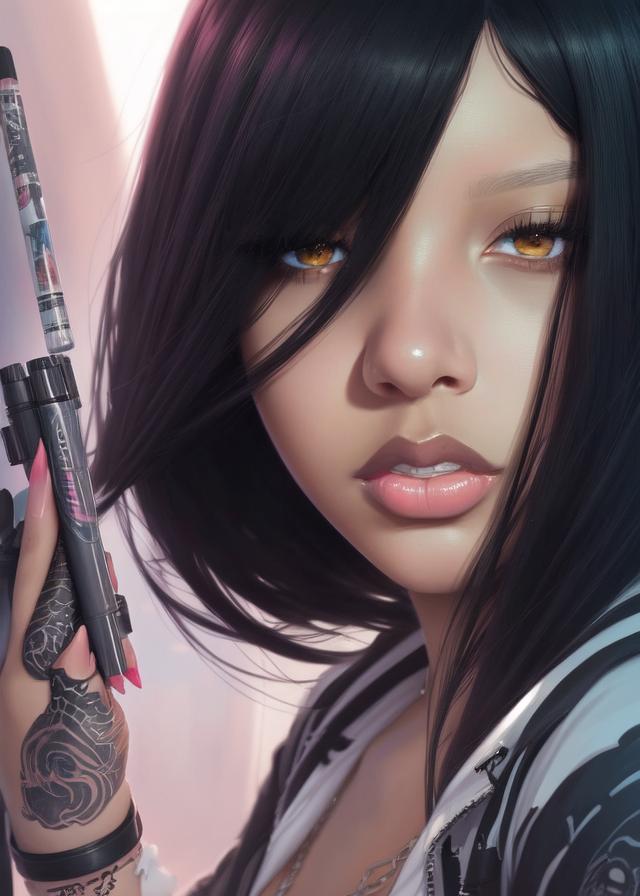 Artificial Intelligence (AI) generated image art, ... as beautiful emo girl, ((portrait)), art by lois van baarle and loish and ross tran and rossdraws and sam yang and samdoesarts and artgerm, digital art, highly detailed, intricate, sharp focus, Trending on Artstation HQ, deviantart, unreal engine 5, 4K UHD image