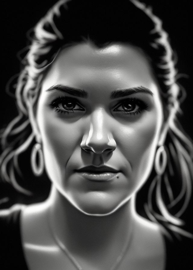 Artificial Intelligence (AI) generated image art, ..., night portrait, ((dark lighting)), (black background), photorealistic, cinematic, 4k, highly detailed, sharp focus