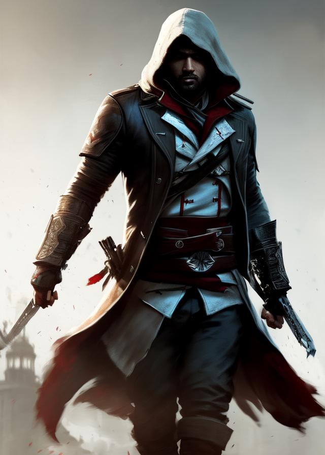Artificial Intelligence (AI) generated image art, ..., assassins creed ,art by greg rutkowski, highly detailed, sharp focus, 4k