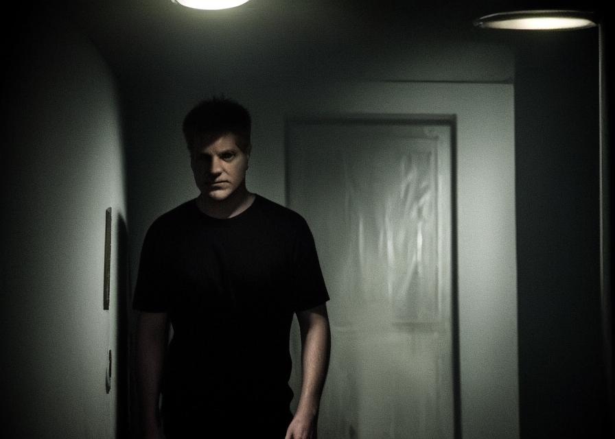 Artificial Intelligence (AI) generated image art, ..., horror movie poster, cinematic, (single person), spooky, mysterious lighting