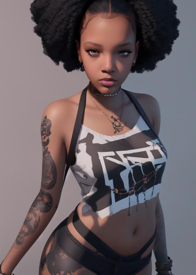 Artificial Intelligence (AI) generated image art, ... as beautiful emo girl with brown skin, ((portrait)), art by lois van baarle and loish and ross tran and rossdraws and sam yang and samdoesarts and artgerm, digital art, highly detailed, intricate, sharp focus, Trending on Artstation HQ, deviantart, unreal engine 5, 4K UHD image
