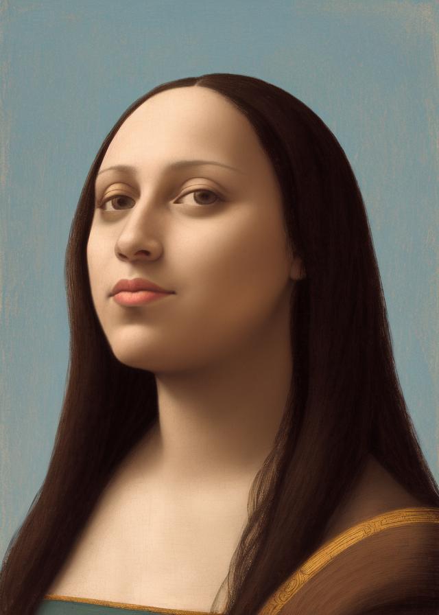 Artificial Intelligence (AI) generated image art, ..., portrait in the style of Davinci, unedited