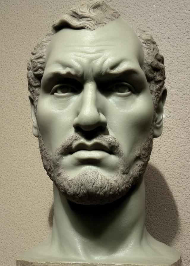 Artificial Intelligence (AI) generated image art, ..., Michaelangelo sculpture style