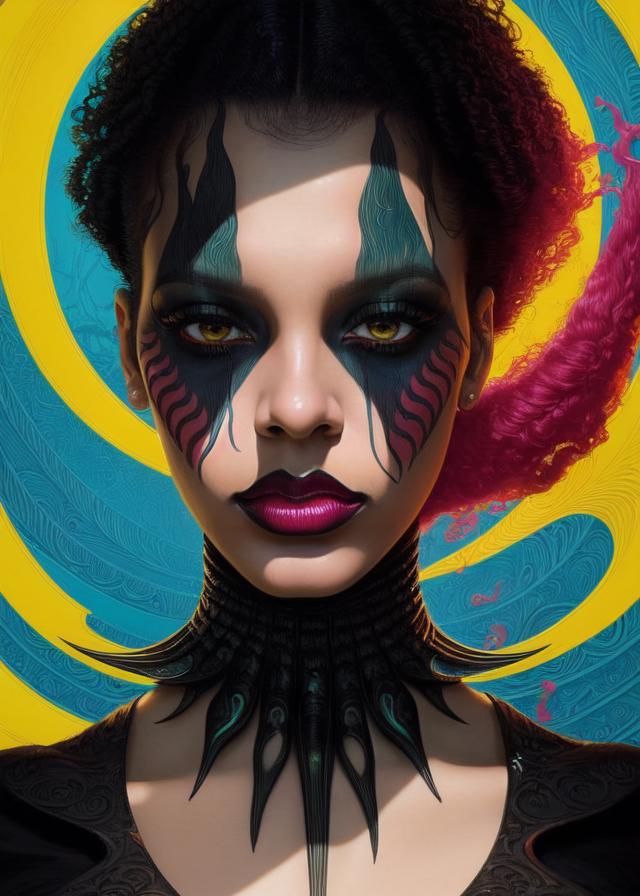 Artificial Intelligence (AI) generated image art, ... as the Joker, mental breakdown, intricate, elegant, wavy, zig zag, jagged, varnished, rgb crt scanlines, highly detailed, smooth, sharp focus, award - winning, masterpiece, in the style of tom bagshaw, cedric peyravernay, peter mohrbacher, pinterest