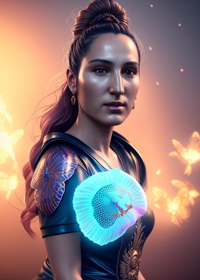 Artificial Intelligence (AI) generated image art, Goddess portrait of ... , jellyfish butterfly phoenix head, intricate artwork by Tooth Wu and wlop and beeple, octane render, trending on artstation, greg rutkowski very coherent symmetrical artwork. cinematic, hyper realism, high detail, octane render, 8k