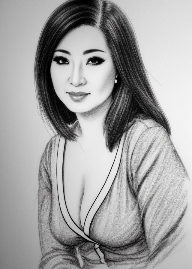 Artificial Intelligence (AI) generated image art, (beautiful), feminine ..., b&w, pencil drawing, ink, manga, concept art