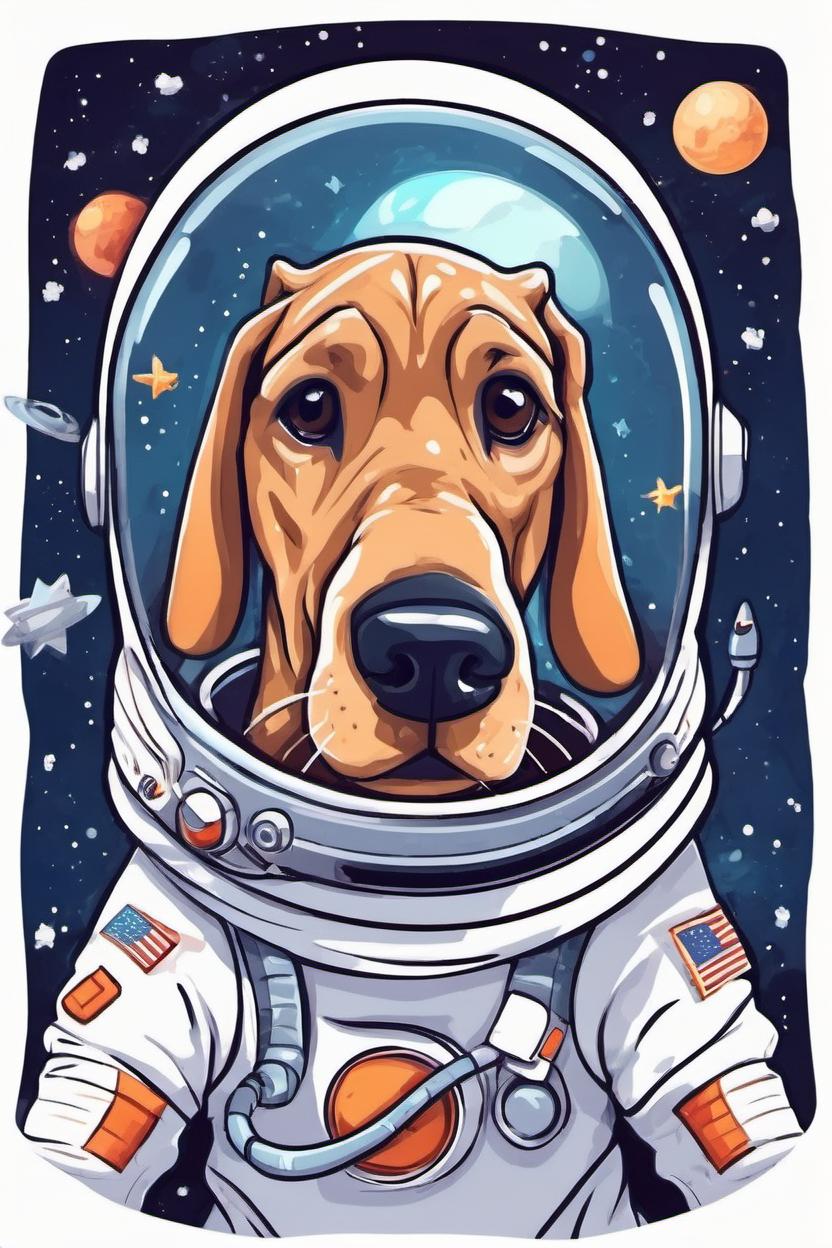 Artificial Intelligence (AI) generated image art, (...) in astronaut suit, in cartoon style, flying in space, cosmos, stars,