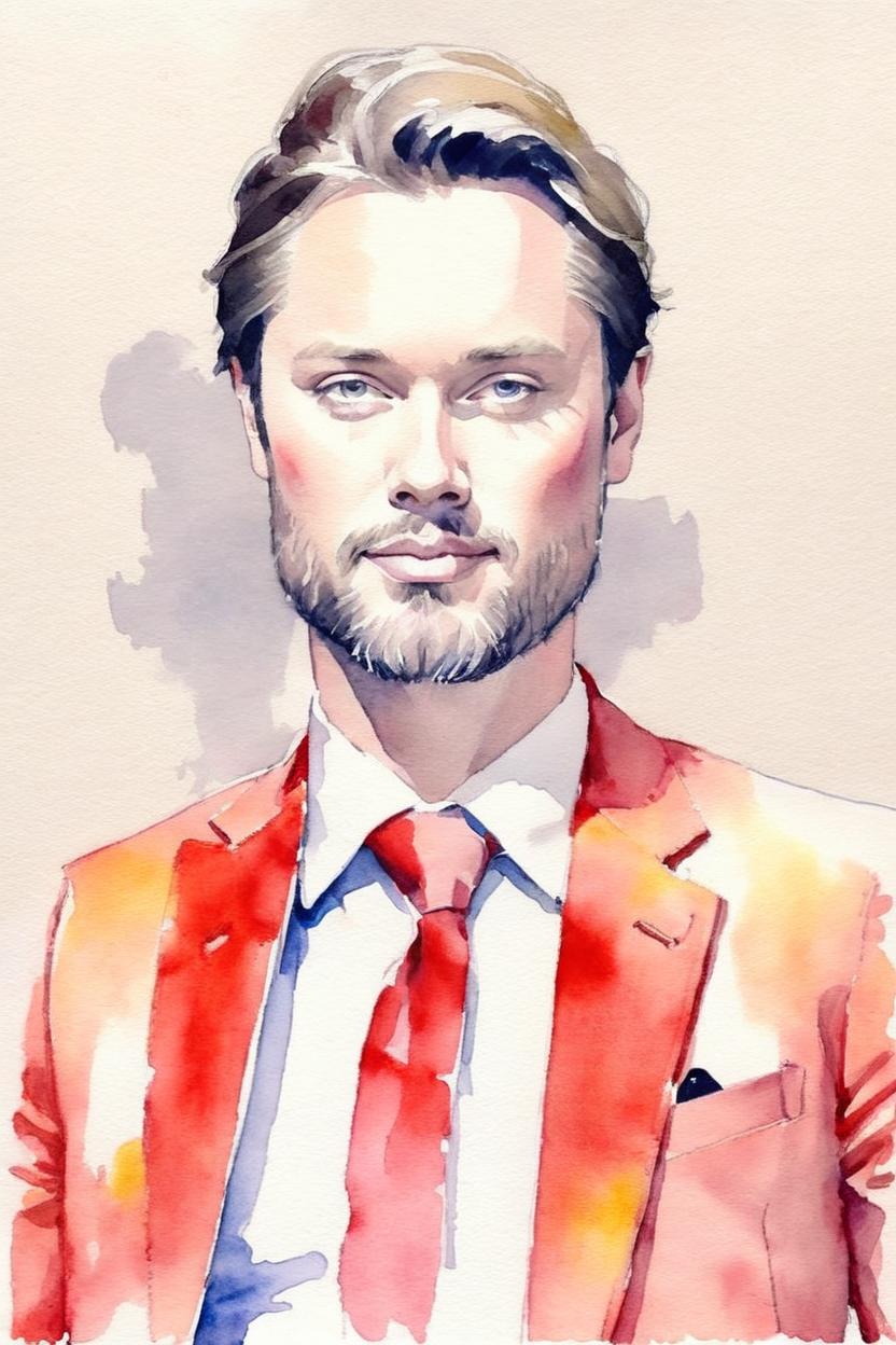 Artificial Intelligence (AI) generated image art, ..., watercolor, fashion illustration, style of Matt Richards, (Matt Richards)