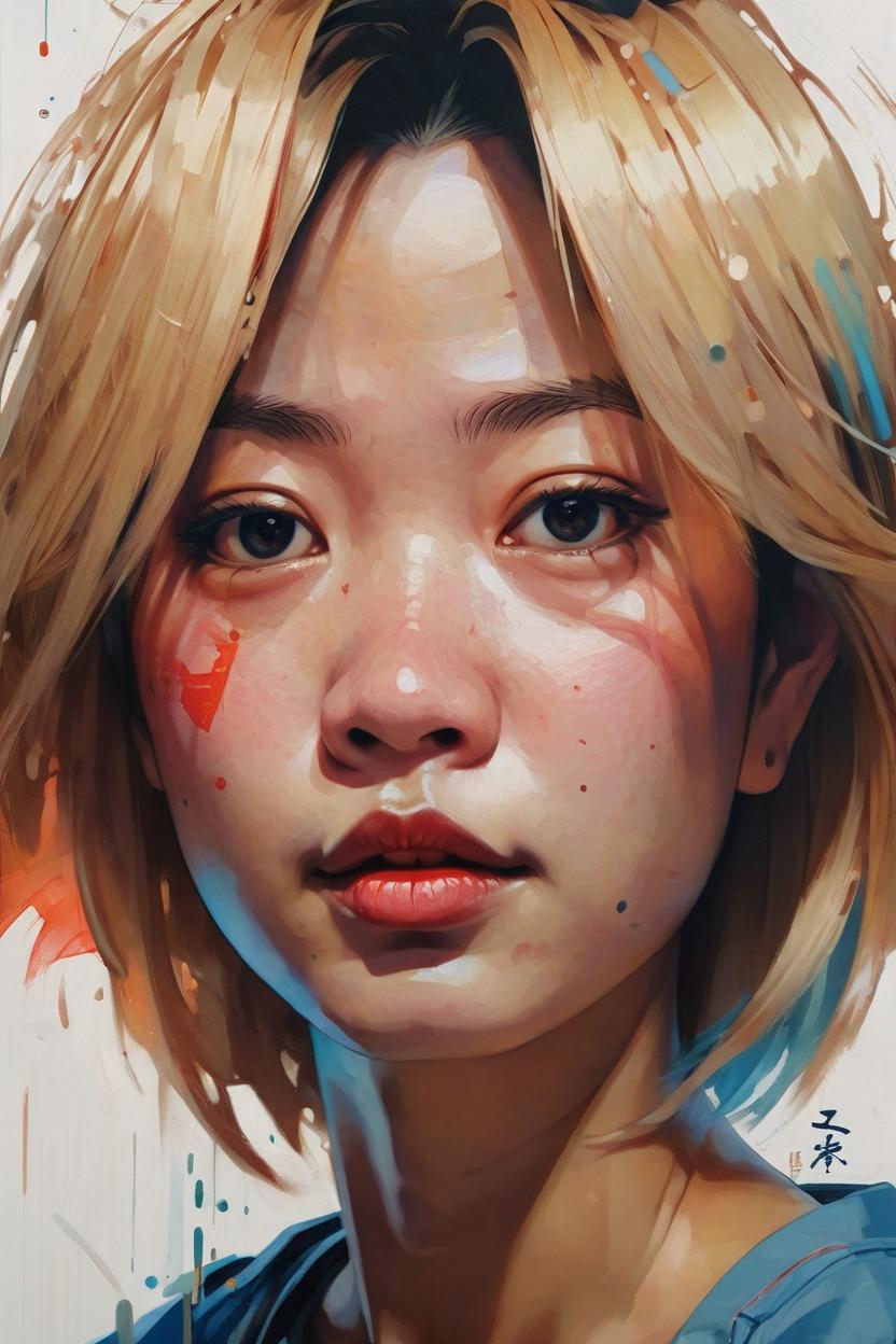 Artificial Intelligence (AI) generated image art, ..., figurative unique features portrait soft light painted by james jean and katsuhiro otomo and erik jones, inspired by akira anime, smooth face feature, intricate oil painting, high detail illustration, sharp high detail, manga and anime, tanned skin