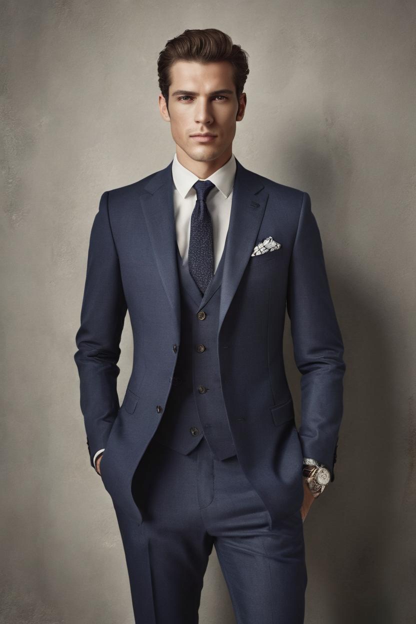 Artificial Intelligence (AI) generated image art, ..., portrait, Shot on Hasselblad H6D-400c lens, copy Sisley Spring Summer 2014 campaign session with more of a vogue or fancy gentleman style clothes, ultra high definition, ultra-realism, ultra realistic, young, handsome, gentleman, suit
