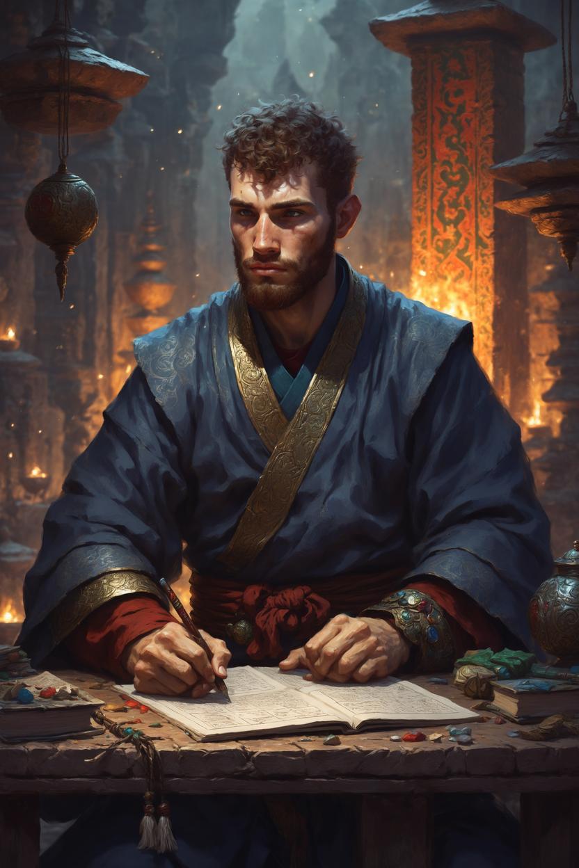 Artificial Intelligence (AI) generated image art, ..., art by greg rutkowski, fantasy monk, dnd art