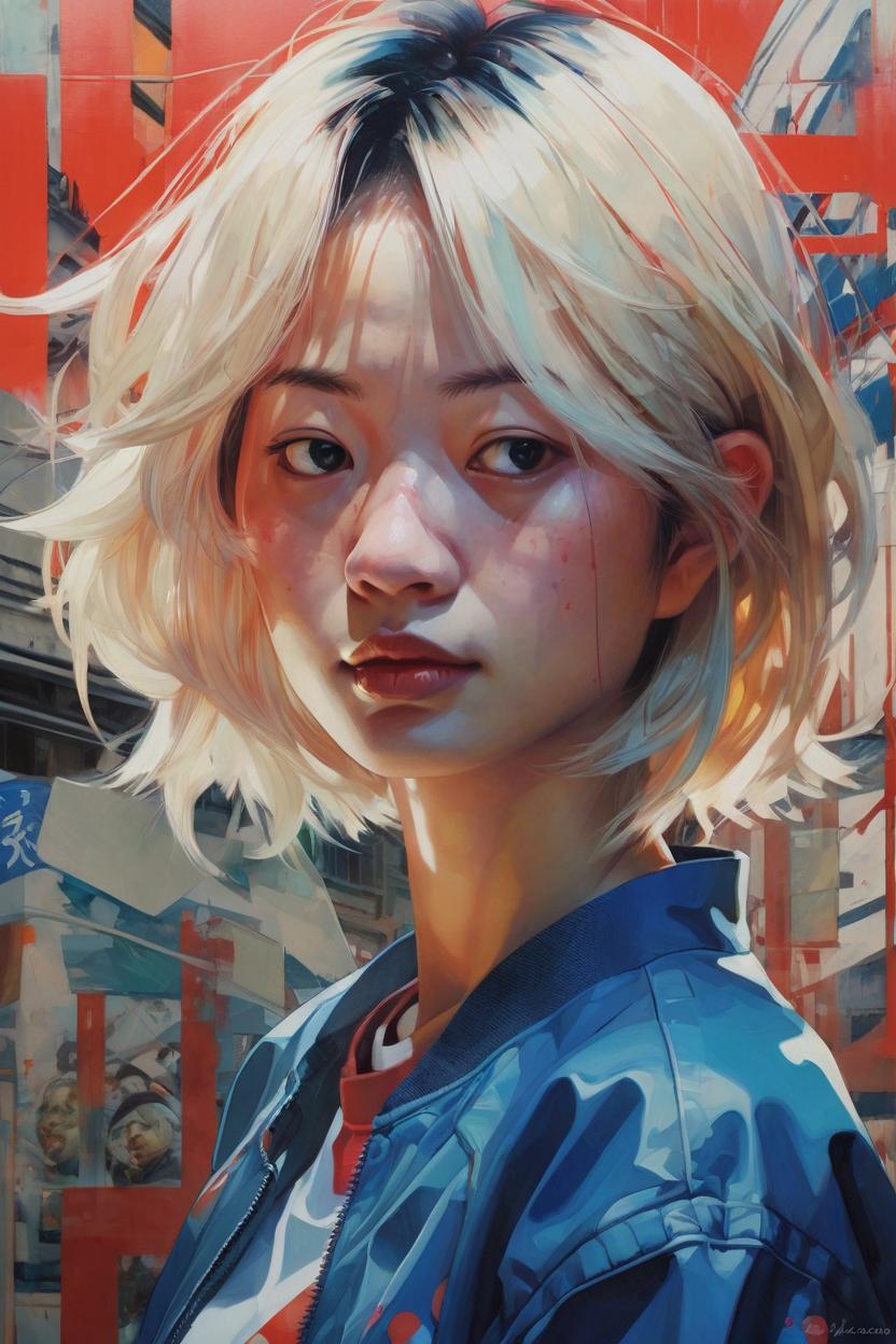 Artificial Intelligence (AI) generated image art, ..., figurative unique features portrait soft light painted by james jean and katsuhiro otomo and erik jones, inspired by akira anime, smooth face feature, intricate oil painting, high detail illustration, sharp high detail, manga and anime