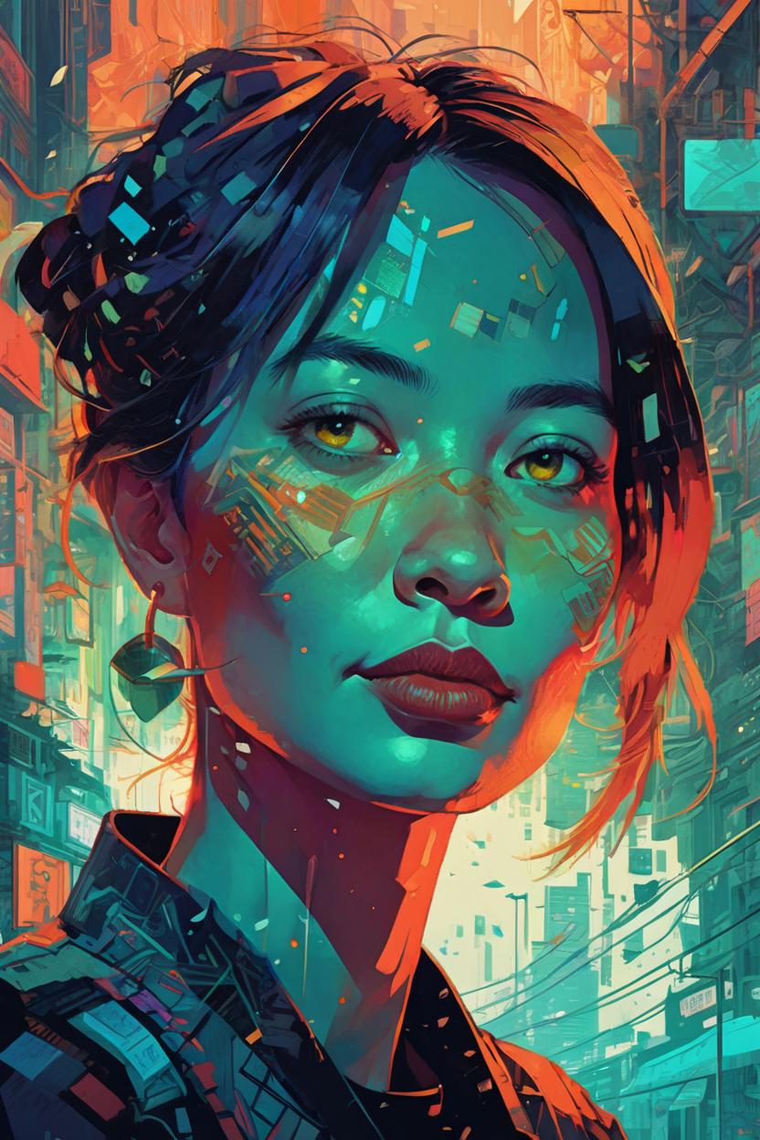 Artificial Intelligence (AI) generated image art, stunning portrait of ..., by victo ngai, kilian eng vibrant colors, dynamic lighting, digital art, winning award masterpiece, fantastically beautiful, illustration, aestheticly inspired by beksinski and dan mumford, upscale with simon stalenhag work, trending on artstation, art by artgerm and greg rutkowski, 8k