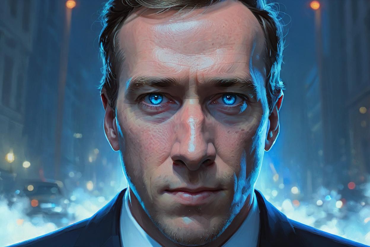 Artificial Intelligence (AI) generated image art, ..., portrait, president of the United States, concept art, by Greg Rutkowski, highly detailed, sharp focus, 4k, blue eyes