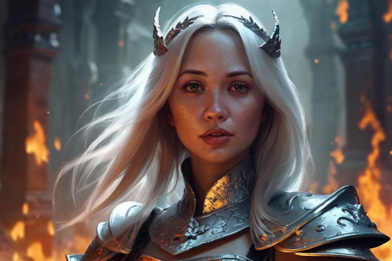 Artificial Intelligence (AI) generated image art, ..., ((portrait)), fantasy princess, digital art by greg rutkowski, in hell