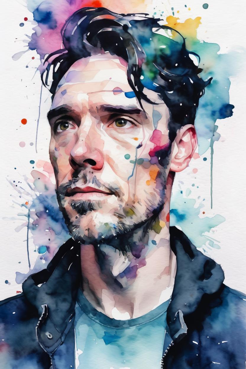 Artificial Intelligence (AI) generated image art, ... ((portrait)) in the style of (Agnes Cecile), space above head, painted watercolor, colorful, flat color, artistic,