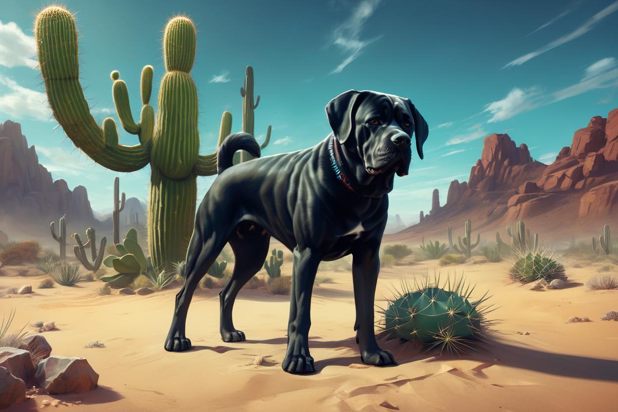 Artificial Intelligence (AI) generated image art, ..., desert background, cactus, giant bone by charlie bowater and zeen chin and terada katsuya, epic scene, epic light, fractals background, intricate detailed, fine details, artstation, masterpiece,