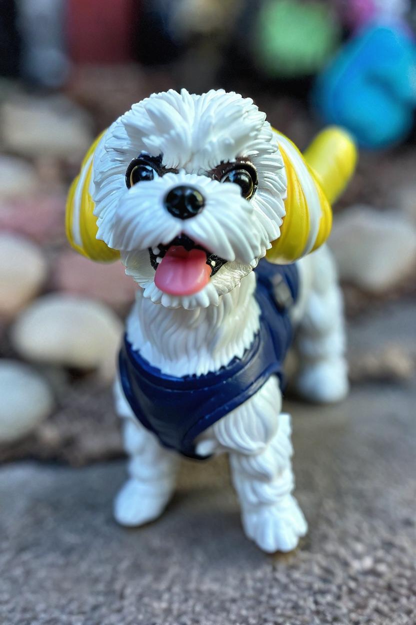 Artificial Intelligence (AI) generated image art, dog, As an action figure toy