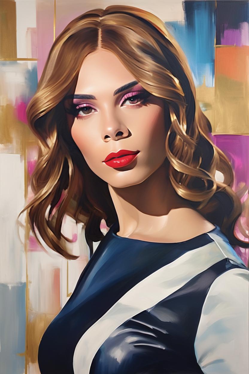 Artificial Intelligence (AI) generated image art, Nenad Vasic painting of woman, elegant clothes, smooth skin, full lips