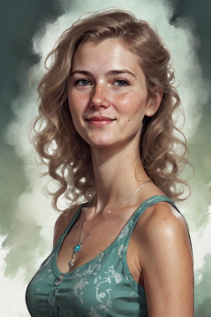 Artificial Intelligence (AI) generated image art, woman, as a slender gorgeous young 25yr old woman, cute and adorable, fantasy, illustration, in the style Greg Rutkowski, in color