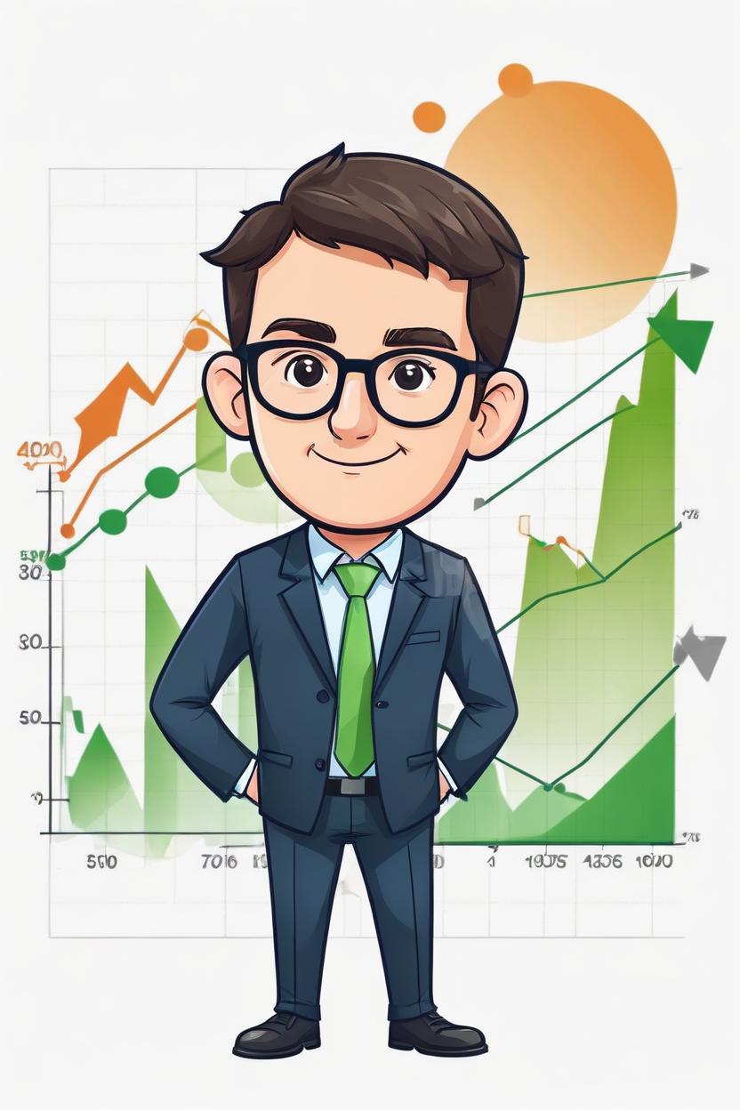 Artificial Intelligence (AI) generated image art, man, Forex charts background, business man, cartoon