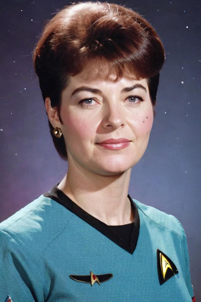 Artificial Intelligence (AI) generated image art, woman, realistic, star trek