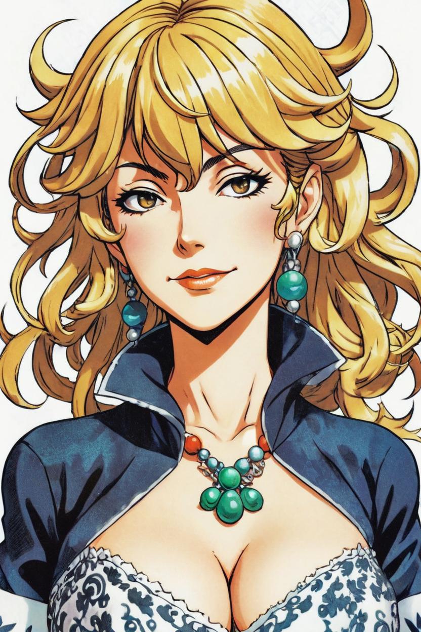 Artificial Intelligence (AI) generated image art, Fullbody representation of woman as beautiful woman, (small background area above head), art by eiichiro oda, anime, detailed picture, adventure