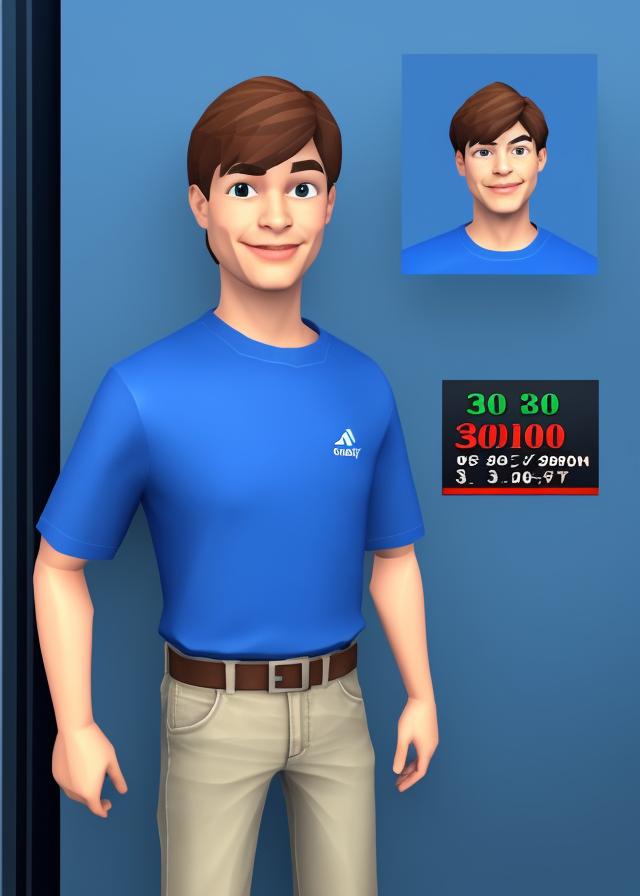 Artificial Intelligence (AI) generated image art, person age 30, early 2000 low game graphics, 2000s playstation graphics artstyle, ps2 game, low polygon 3d game, standing in an elevator