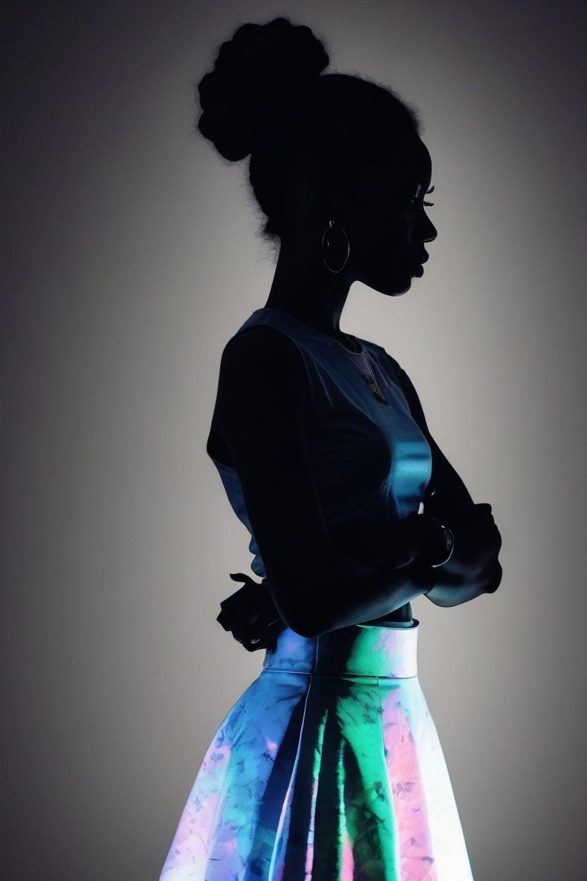 Artificial Intelligence (AI) generated image art, woman, silhouette photography