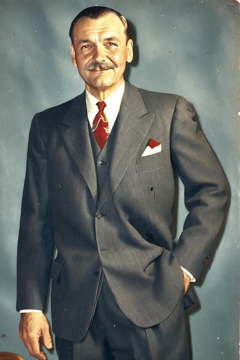 Artificial Intelligence (AI) generated image art, man, vintage 1950 suit, realistic