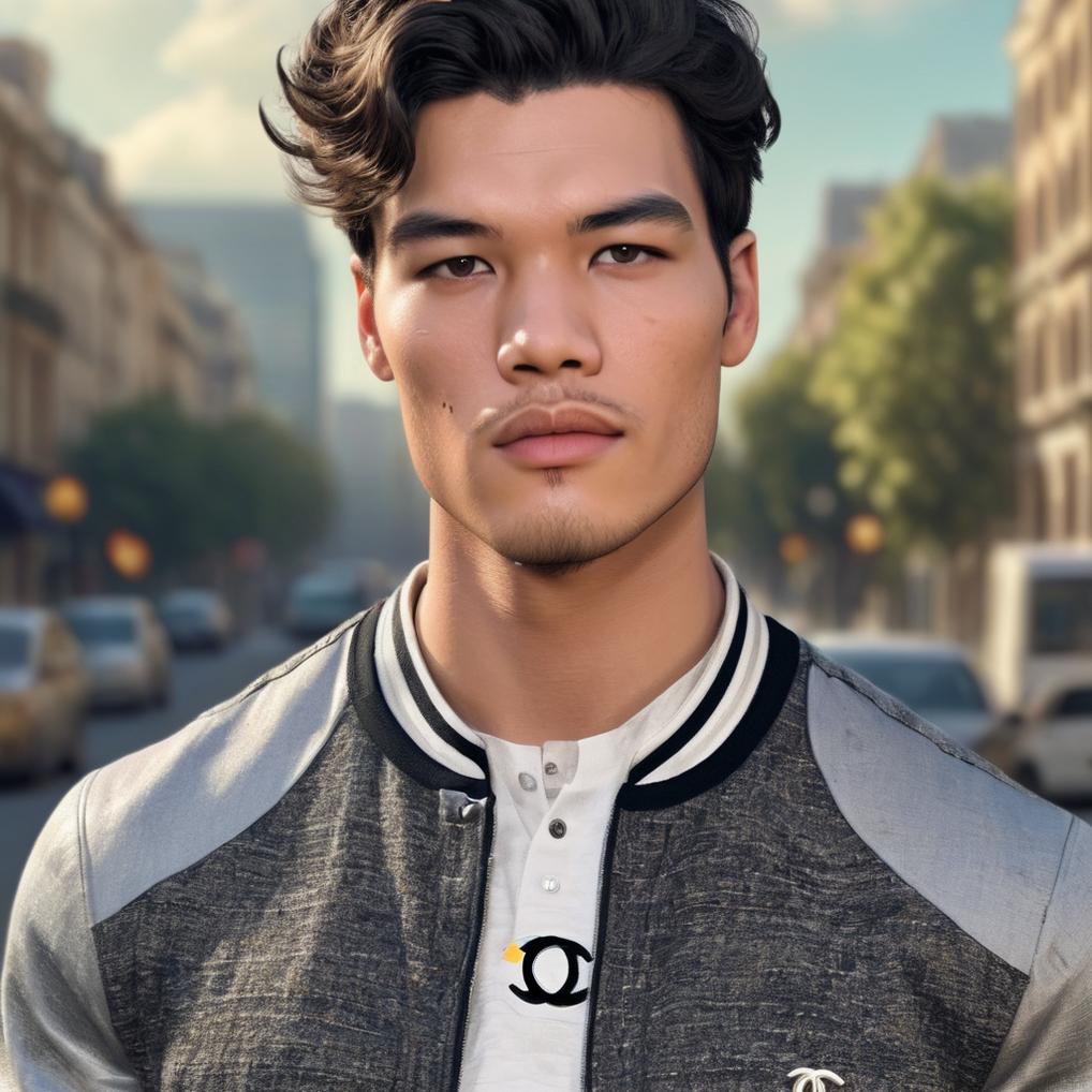 Artificial Intelligence (AI) generated image art, man, as a young handsome male parfum model of chanel, hyperrealistic, hdr, 8k, natural and realistic face.