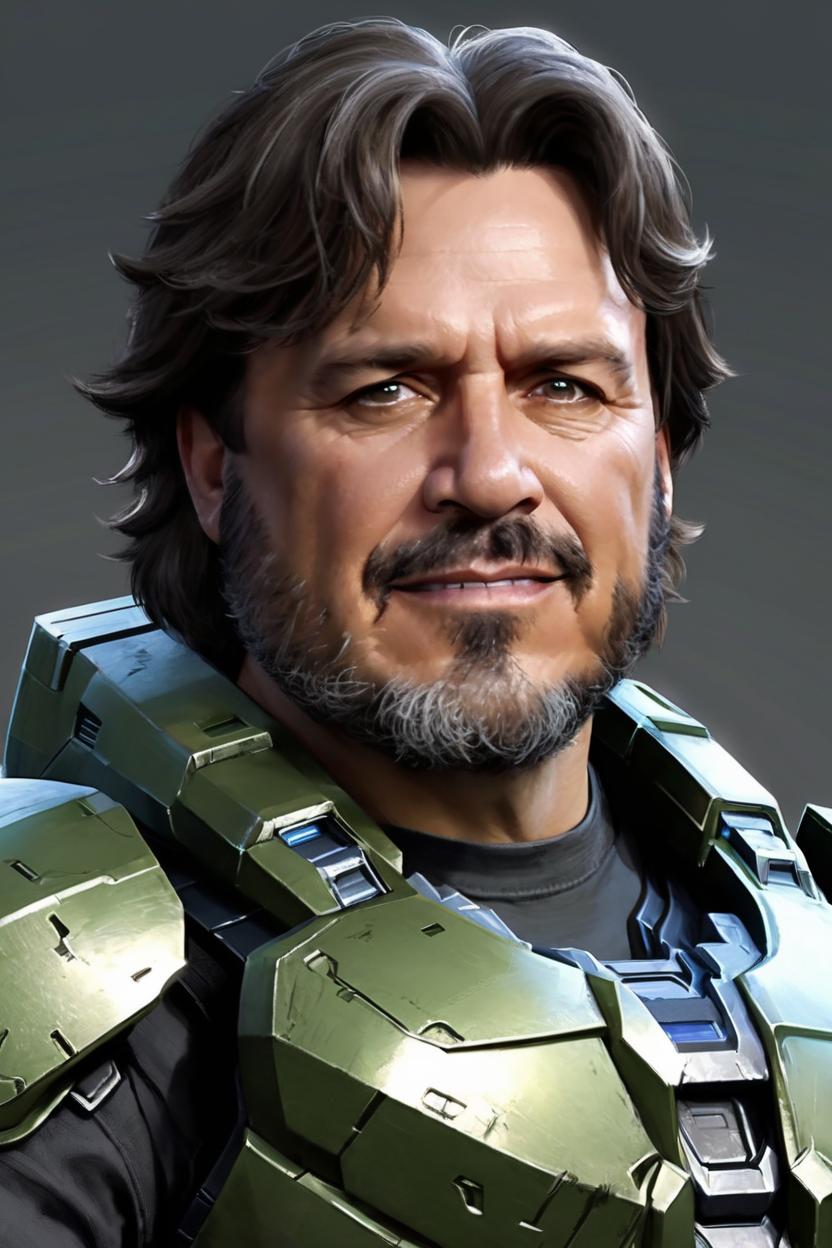 Artificial Intelligence (AI) generated image art, man, handsome, as master chief from the Halo show, portrait, game concept art, art by greg rutkowski.