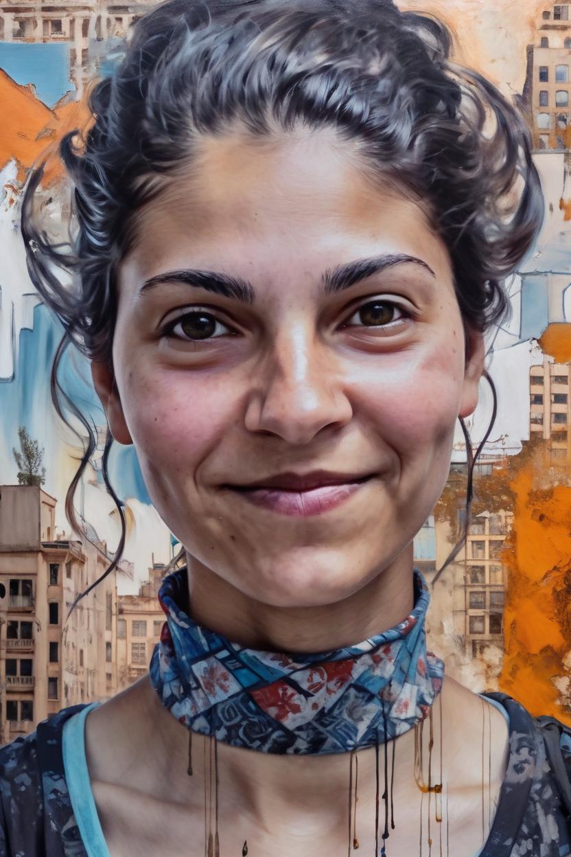 Artificial Intelligence (AI) generated image art, A remarkable (((fullbody view))) of woman (small empty area above head) in a very impressive oil painting in the style of Paula Moderson-Becker