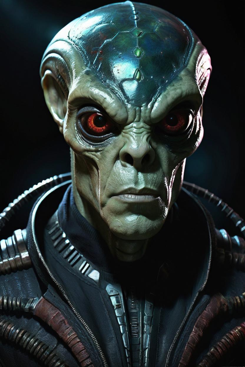 Artificial Intelligence (AI) generated image art, man, (((Alien movie poster))) illustration, sharp focus, deep colours extremely detailed beautiful human character, illustration, black background, sharp focus, full body tall heavy set body,