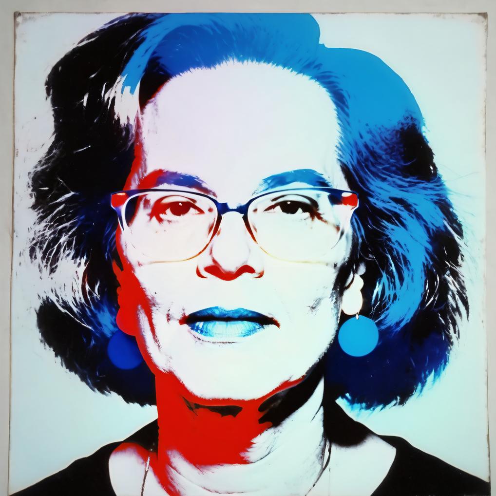 Artificial Intelligence (AI) generated image art, woman, 30 years old, Andy Warhol style