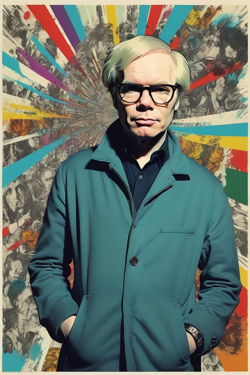 Artificial Intelligence (AI) generated image art, man, (poster andy warhol), extremely detailed beautiful human character, illustration, decorative, sharp focus, tall heavy set body, can